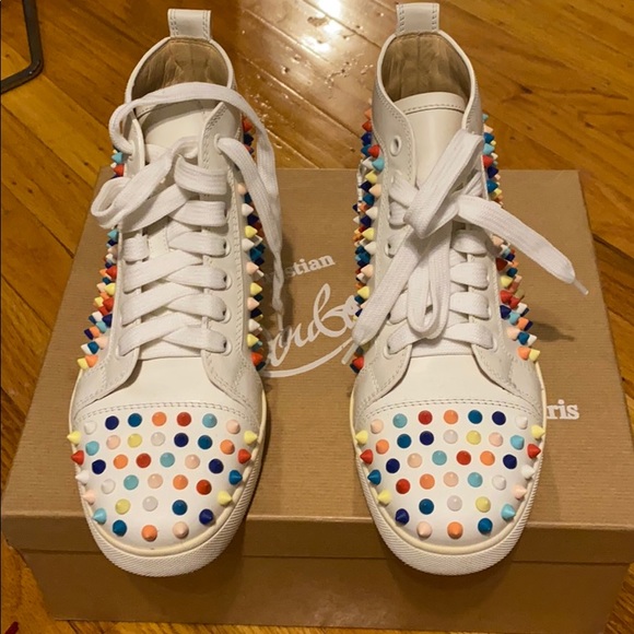 christian louboutin high top white colorful spikes - Picture 8 of 9